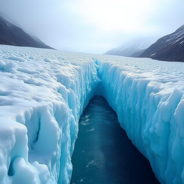 Abstract view of a melting glacier representing systemic financial risk