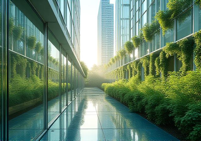 Abstract visualization of sustainable growth and green finance data